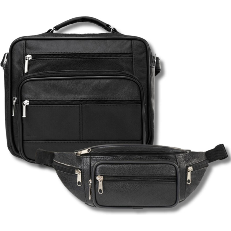 Abruzzo Pánska darčeková sada, taška cez rameno a kožená ľadvinka | 62886292