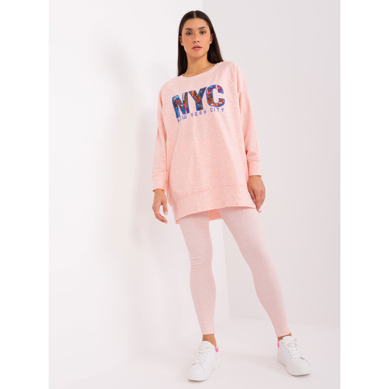 BASIC Svetloružová teplákovka NYC -EM-KMPL-830.32P-light pink 47304364