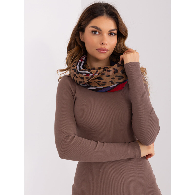 BASIC Hnedá šatka s leopardím vzorom -AT-KM-S-6121-red 47888311