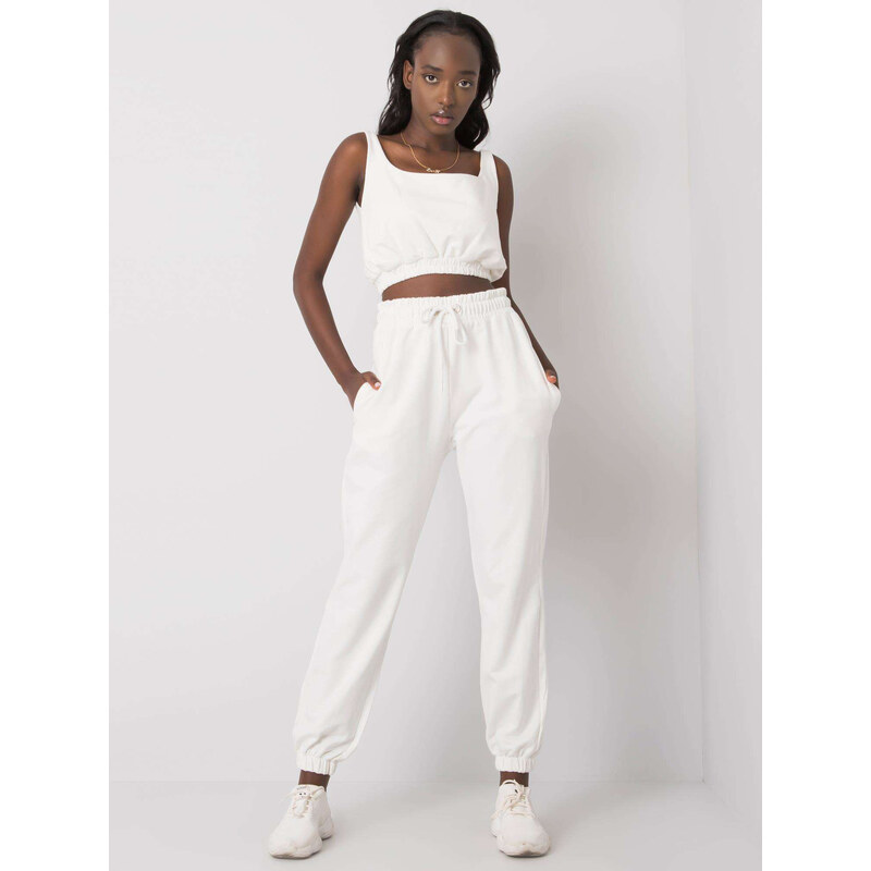 BASIC Smotanová dámska súprava topu a teplákov EM-KMPL-600.14X-ecru 25543866