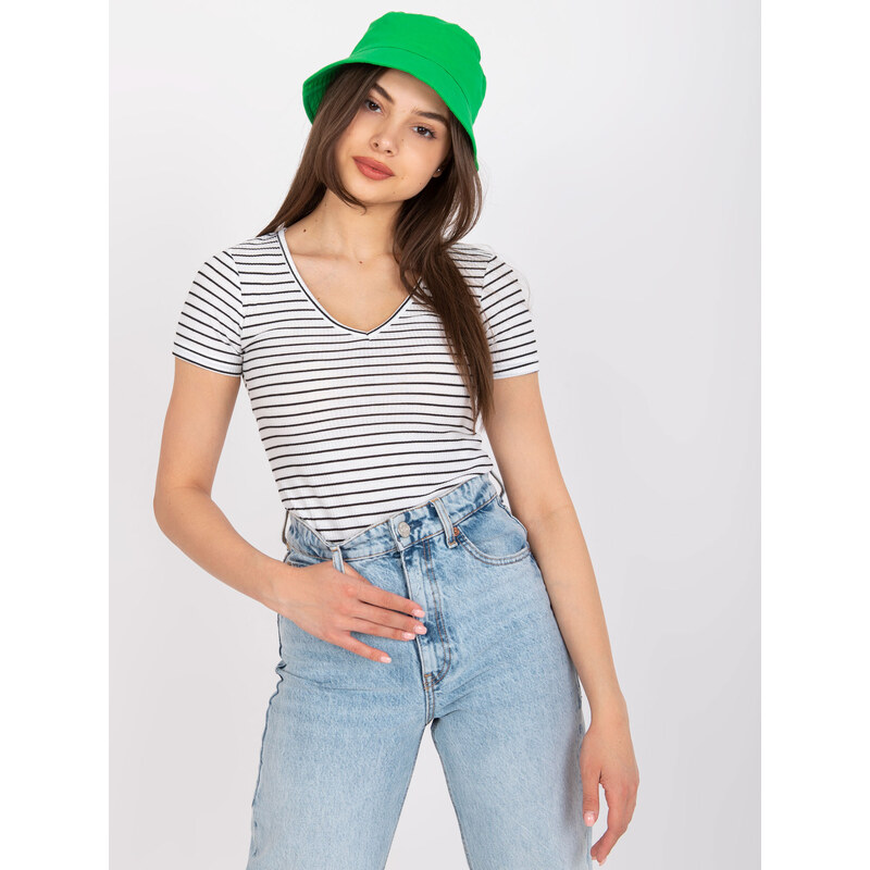 BASIC Bielo-čierne pruhované tričko Melania -TW-BZ-BL-005.39X-white 32039486