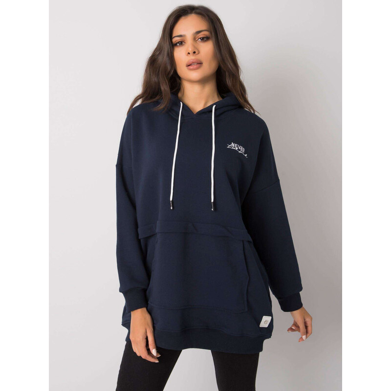 RELEVANCE Tmavo modrá dámska mikina s vreckom RV-BL-7095.30P-blue 57948247