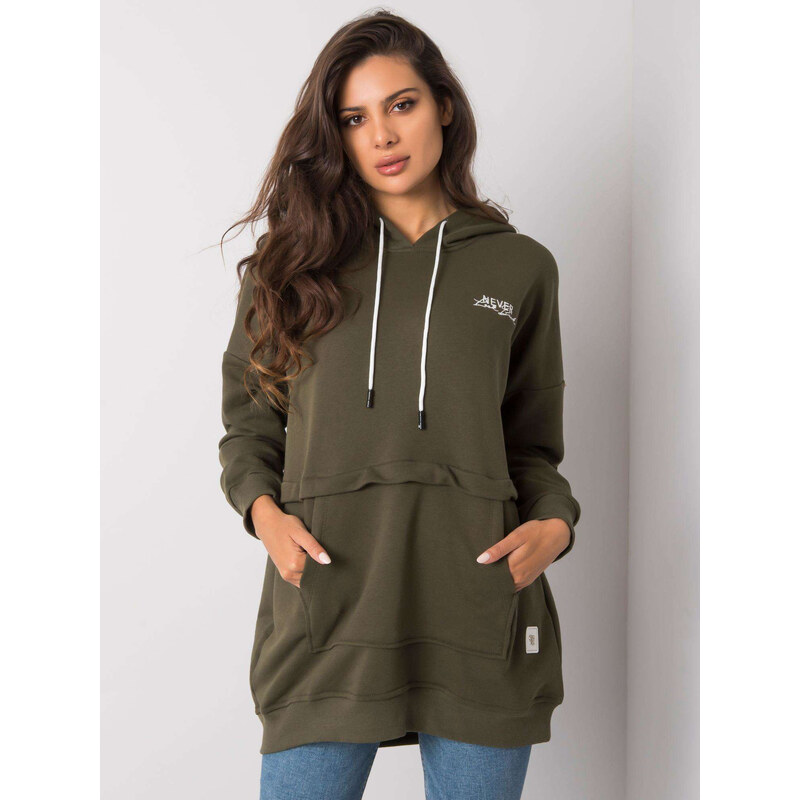 RELEVANCE Khaki dámska mikina s vreckom RV-BL-7095.30P-khaki 57948251