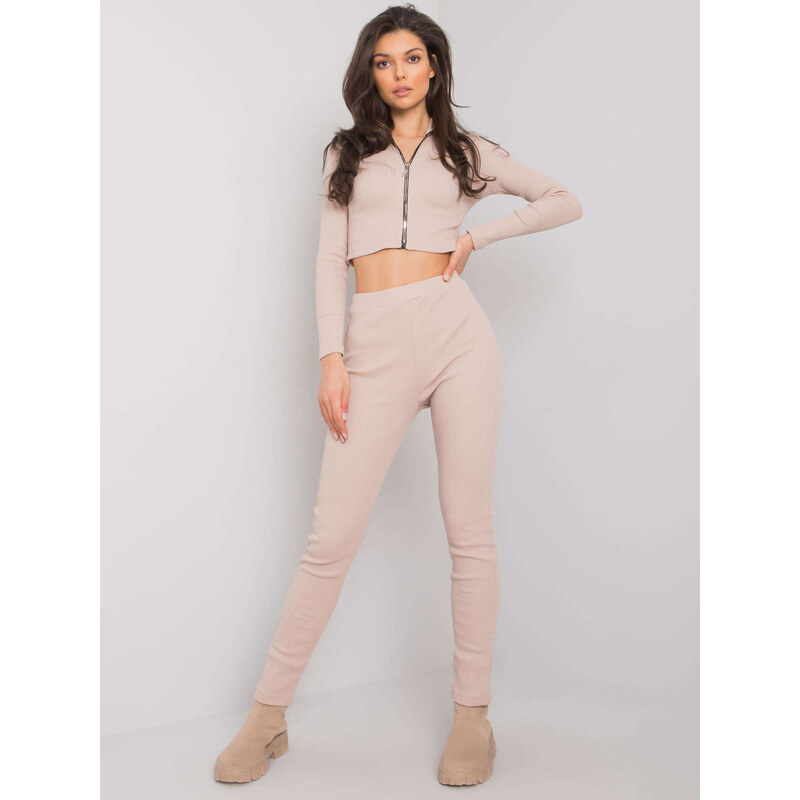 RUE PARIS Béžová dámska súprava na zips RV-KMPL-7304.83-beige 57948995