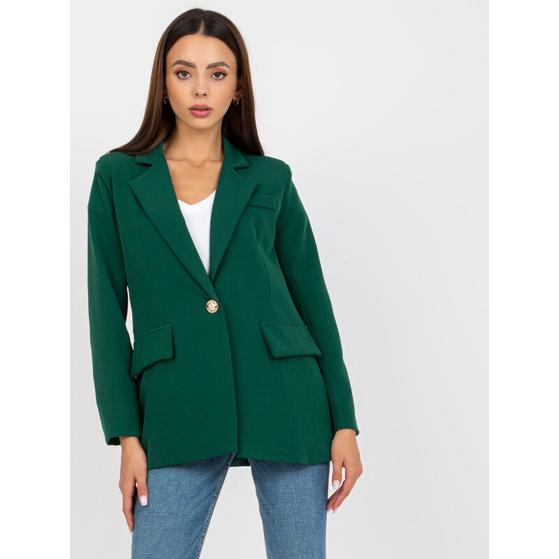 ITALY MODA Tmavozelené elegantné sako -DHJ-MA-15556.22X-dark green 57954597