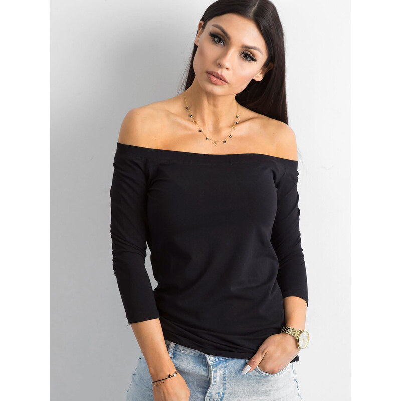BASIC Dámsky čierny top s odhalenými ramenami RV-BZ-4692.42-black 28952823