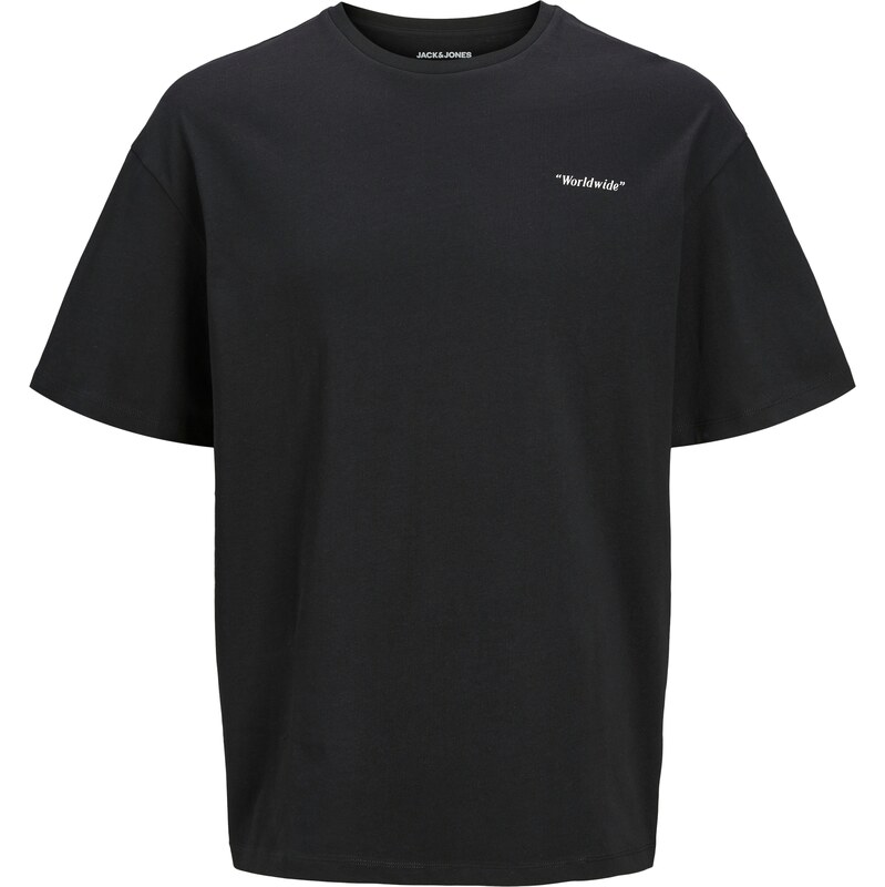 JACK & JONES Tričko JJCRINKLE čierna / šedobiela 62890304