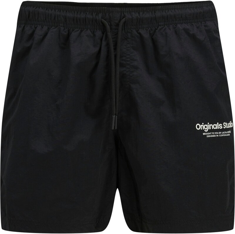Jack & Jones Plus Plavecké šortky JPSTNaxos Vesterbro čierna / biela 63410127