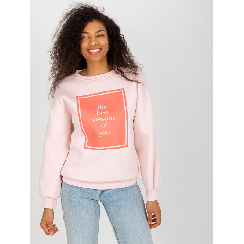 BASIC Svetloružová mikina s oranžovou potlačou EM-BL-617-3.15P-light 37156582