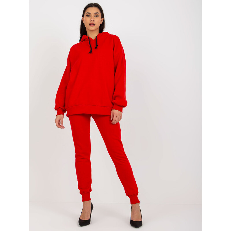 BASIC Červená tepláková súprava so zipsom na chrbte EM-KMPL-761.02-red 39242637