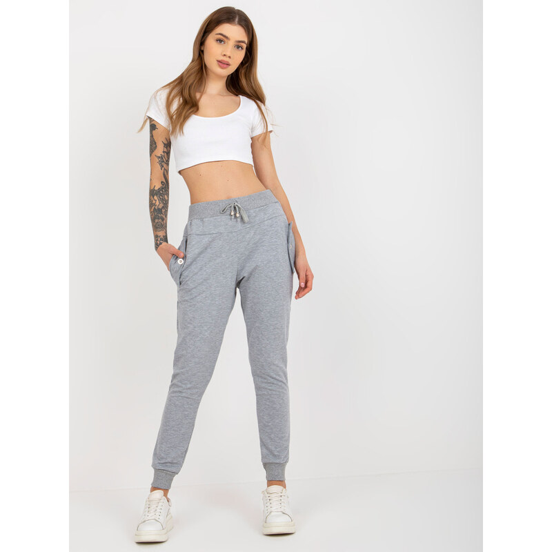 BASIC Sivé tepláky s dvojitými bočnými vreckami EM-DR-HS-20-202.67 37860283