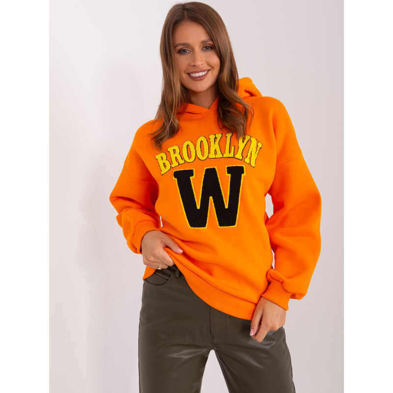 BASIC Oranžová mikina s nápisom Brooklyn EM-BL-656-3.99P-orange 46506454