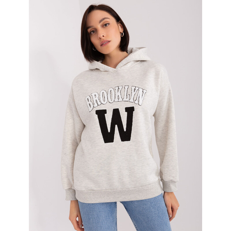 BASIC Svetlosivá mikina s nápisom Brooklyn EM-BL-656-3.99P-light grey 46982608