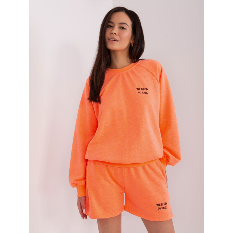 BASIC Neónovo oranžová súprava mikiny a šortiek EM-KMPL-813.21-fluo 46898608