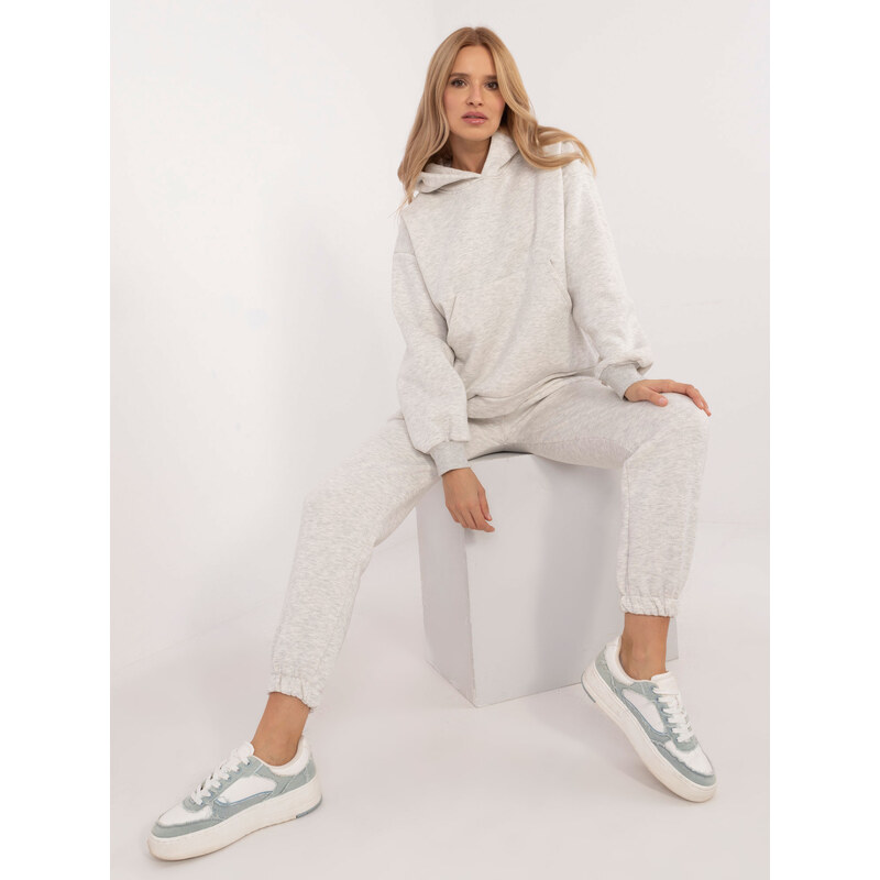 BASIC Svetlosivá dámska tepláková súprava s asymetrickou mikinou EM 58372996
