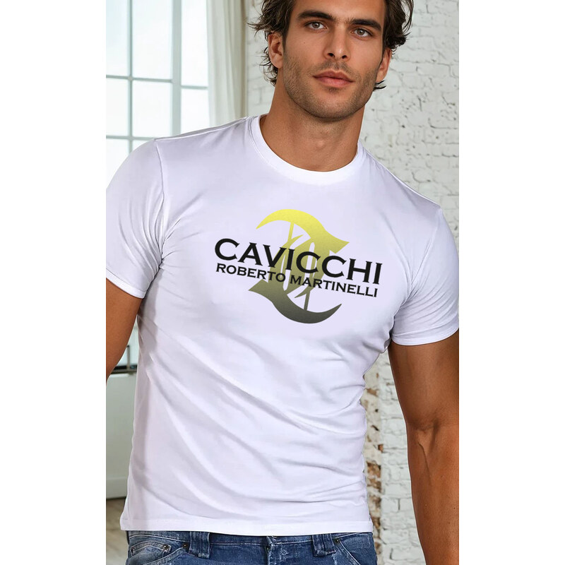 CAVICCHI Roberto Martinelli Pánske tričká Cavicchi CC219 00110 luxusné 53175227