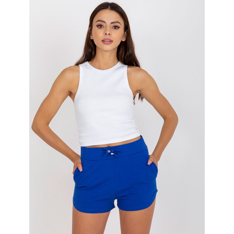 BASIC FEEL GOOD Tmavomodré teplákové šortky AP-SN-119.07-dark blue 33971645