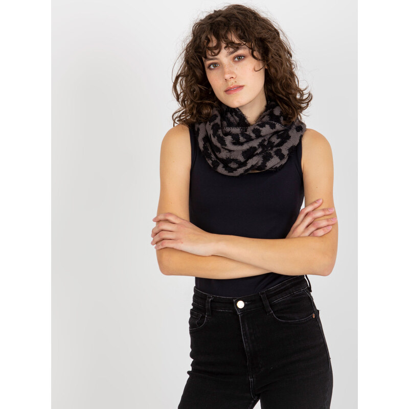 BASIC Čierny komínový šál so vzorom AT-KM-ENEC-B63-1.44P-black 38119944