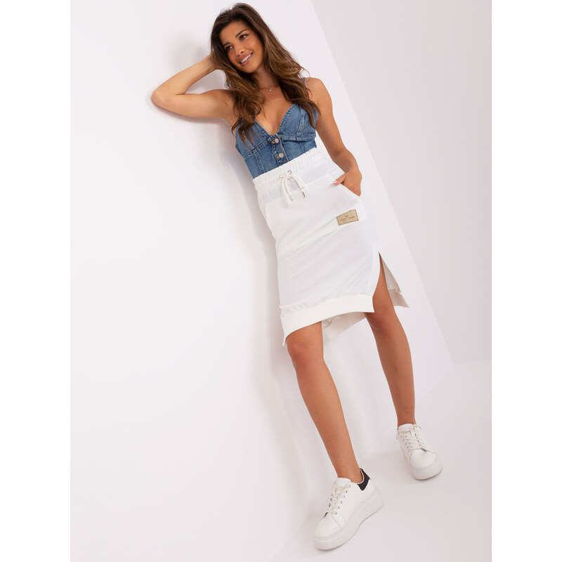 BASIC Smotanová tepláková sukňa -TW-SD-OB063.30-ecru 44461391