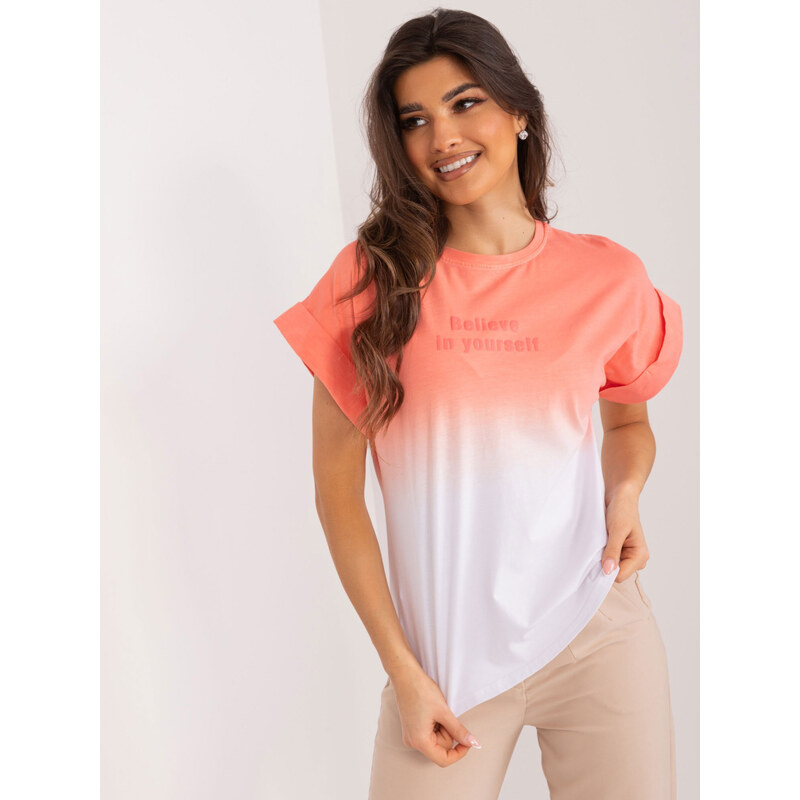 BASIC Koralové tričko s ombre efektom NM-TS-NG23070.76-koral 49951004