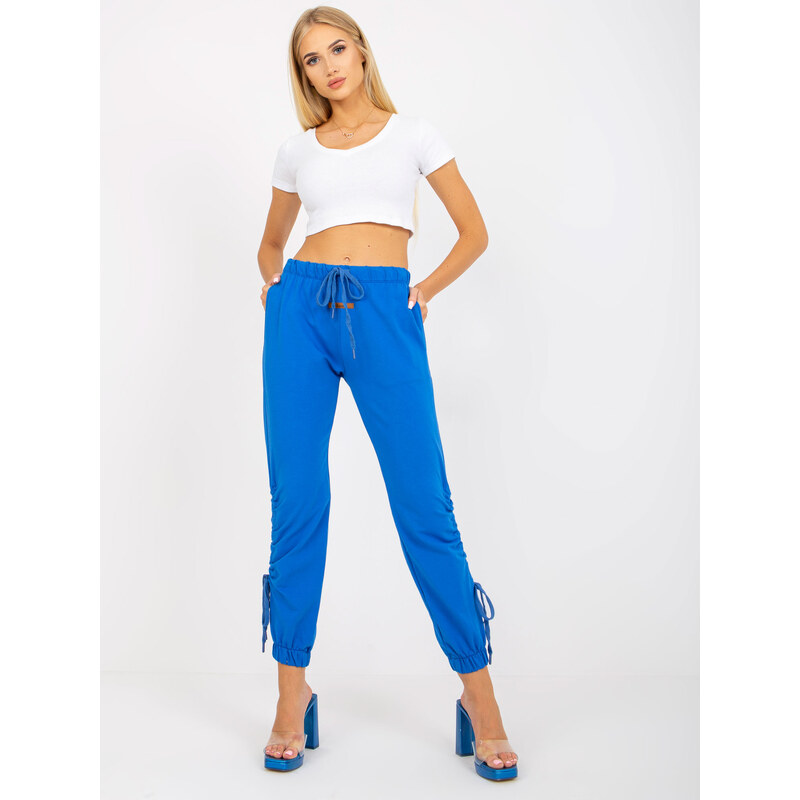 RELEVANCE Modré tepláky s viazaním RV-DR-7943.19-blue 57950239