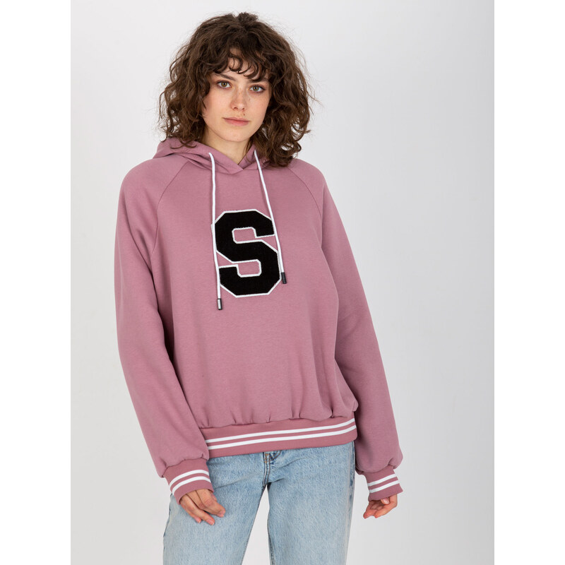 RELEVANCE Tmavoružová mikina s písmenom S -RV-BL-8372.04P-dark pink 57951069