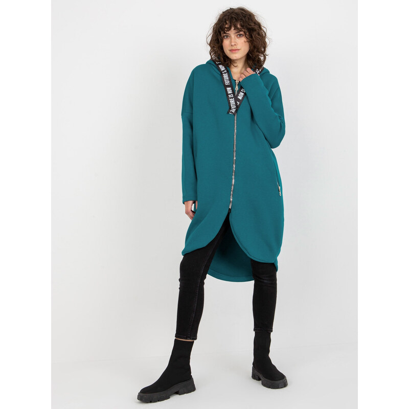 RELEVANCE Petrolejové mikinové šaty na zips -RV-BL-6683.00P-petrol 57951155
