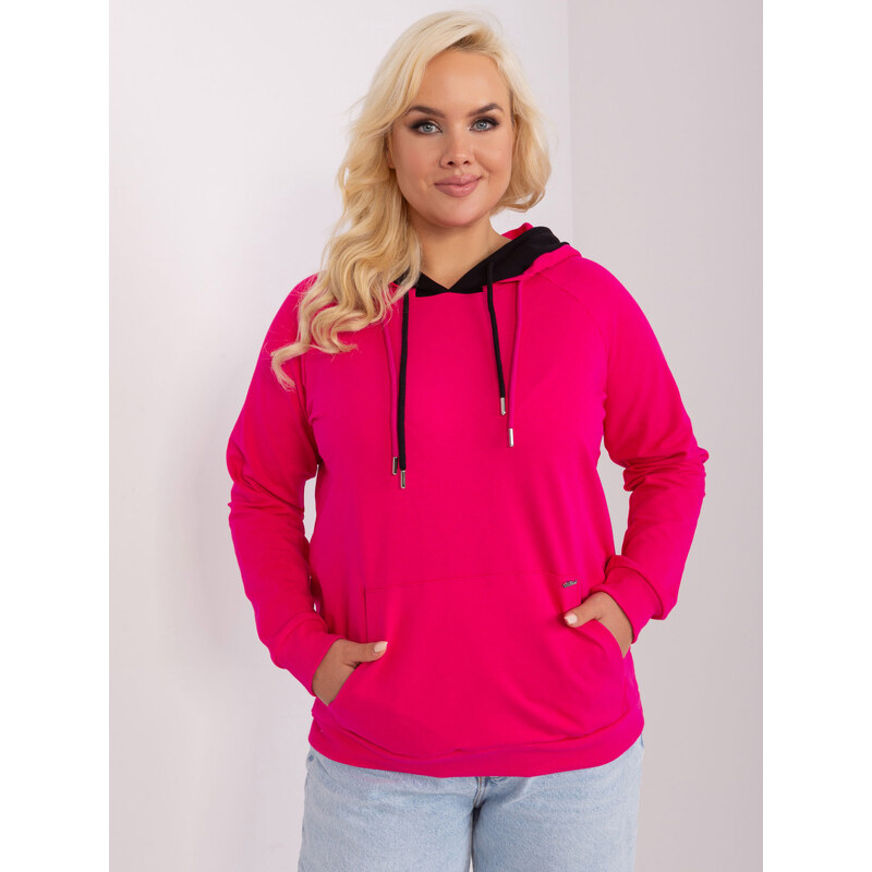 RELEVANCE Tmavoružová mikina s kapucňou RV-BL-9087.77P-dark pink 57953341