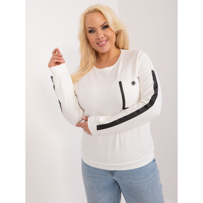 RELEVANCE Biele tričko s pruhom a vreckom RV-BZ-9329.57-white 57954978