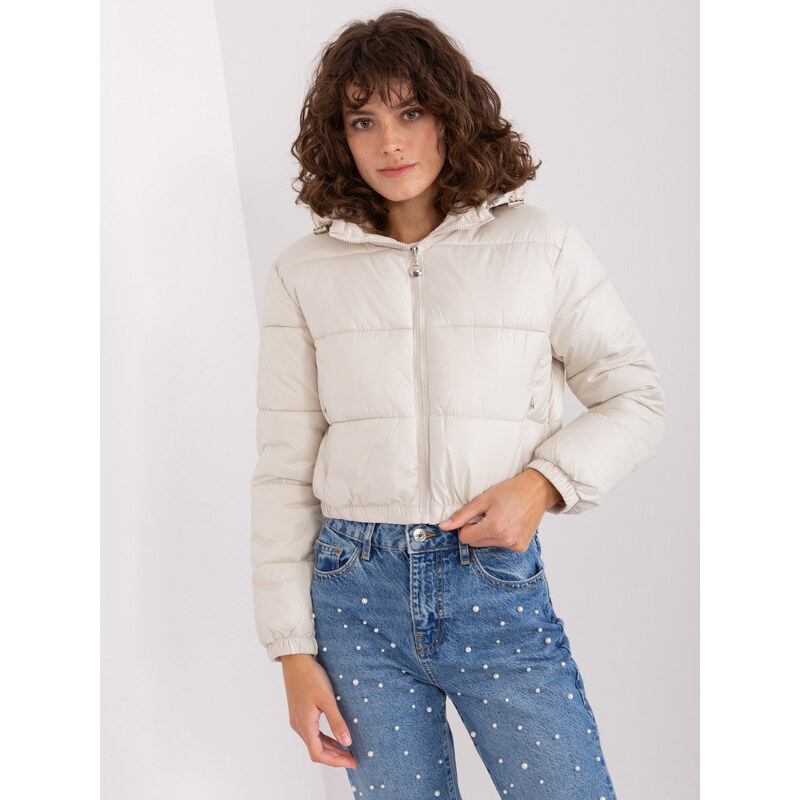MINORITY Svetlobéžová zimná prešívaná crop bunda NM-KR-P22-6630-12.99P 66148311