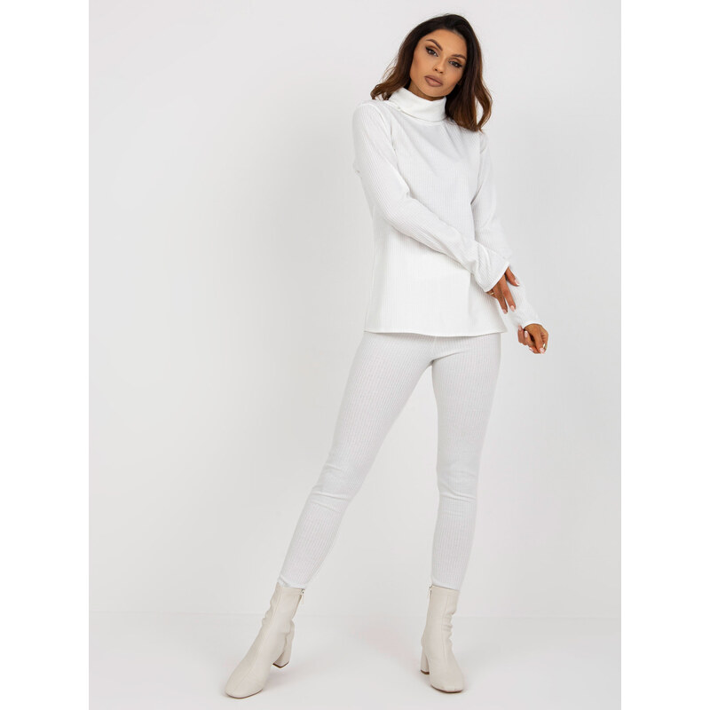 BASIC Smotanový rebrovaný dámsky rolák LK-BZ-509192.55P-ecru 39328191