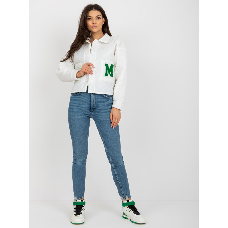 BASIC Smotanová prešívaná prechodná bunda s nášivkou LK-KR-509267.15P 41054119