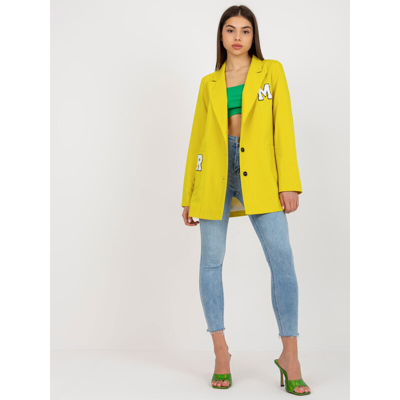 BASIC Žluté sako s nášivkami LK-MA-509286.52P-yellow 44453705