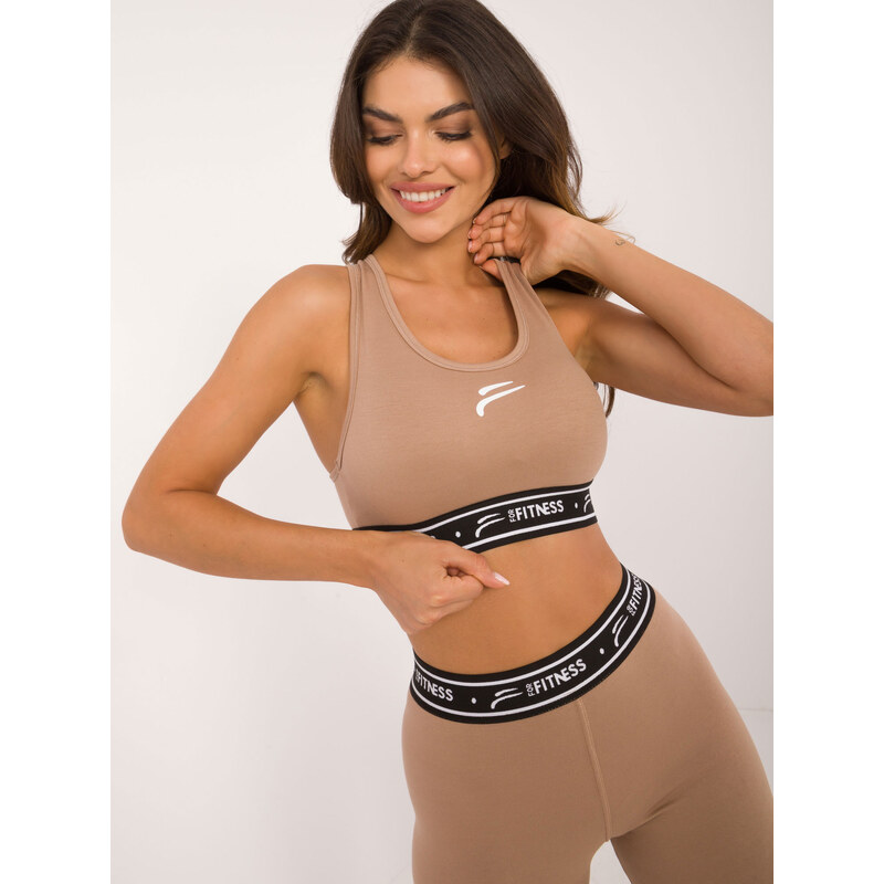 FOR FITNESS Béžová športová podprsenka s košíčkami FF-TP-509753.92 59762257
