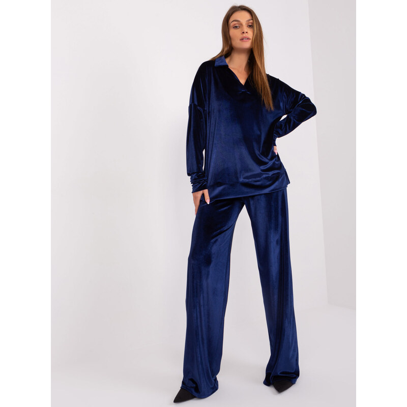 BASIC Tmavomodrá velúrová súprava LK-KMPL-509426.74-dark blue 47888866