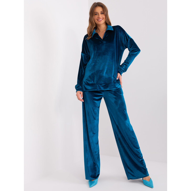 BASIC Námornícky modrá velúrová súprava LK-KMPL-509426.74-blue 47888578