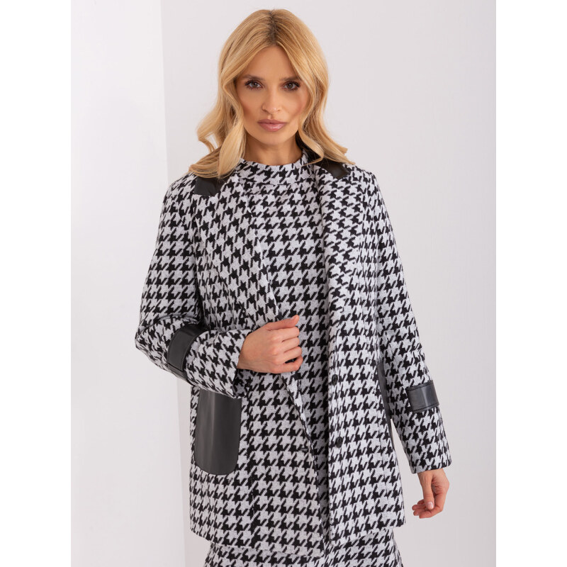 BASIC Čierno-biele sako so vzorom kohútej stopy -LK-MA-509511.99-white 48061991