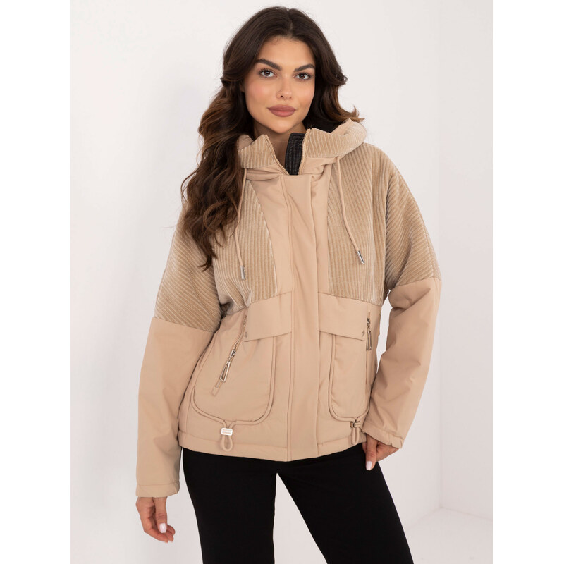VASTON Béžová dámska prechodná bunda na zips MBM-KR-AJ218.42-beige 59720498