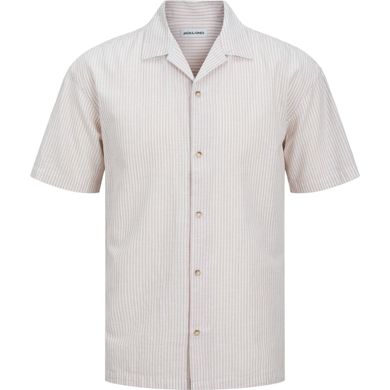 JACK & JONES Košeľa JJESummer Resort béžová / tmavobéžová 62902452
