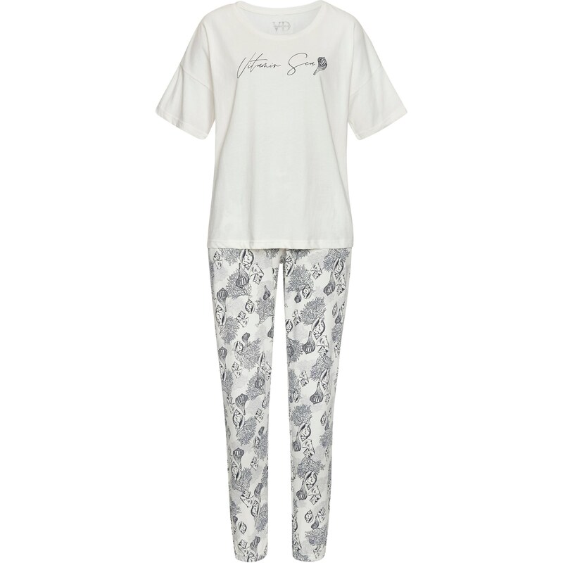 VIVANCE Pyžamo čierna / šedobiela 62899944