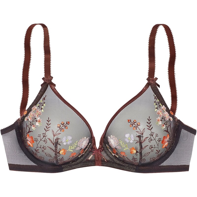 LASCANA Podprsenka pastelovo fialová / oranžová / čierna 62961910