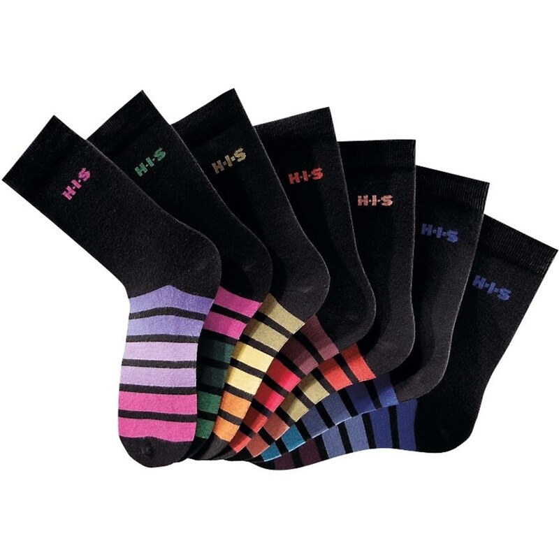 H.I.S Ponožky žltá / fialová / ružová / čierna 62899975