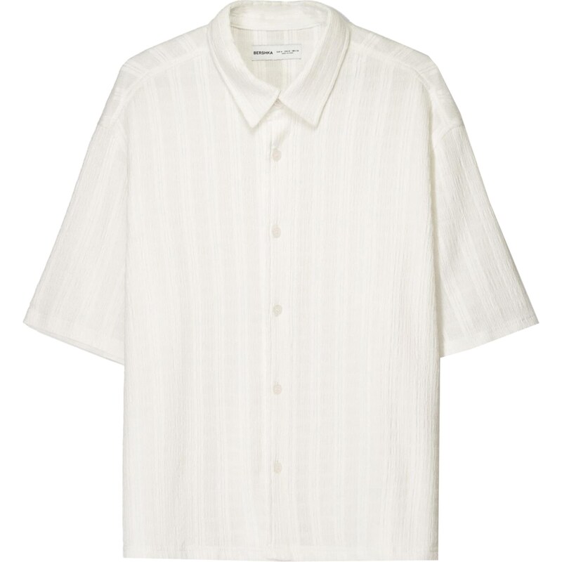 Bershka Košeľa šedobiela 63164999