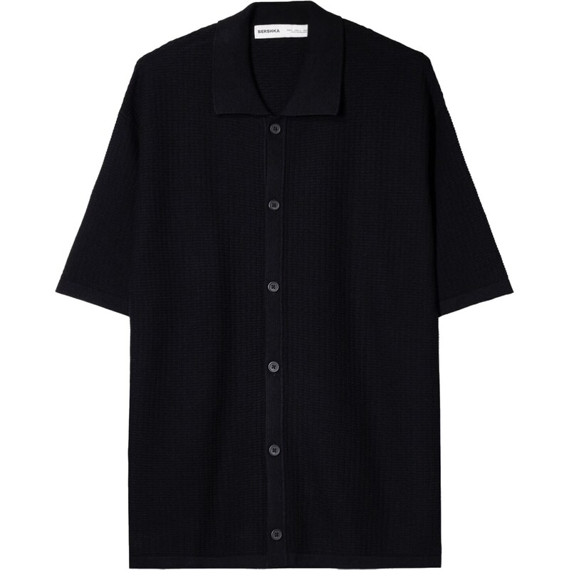 Bershka Košeľa čierna 63165016