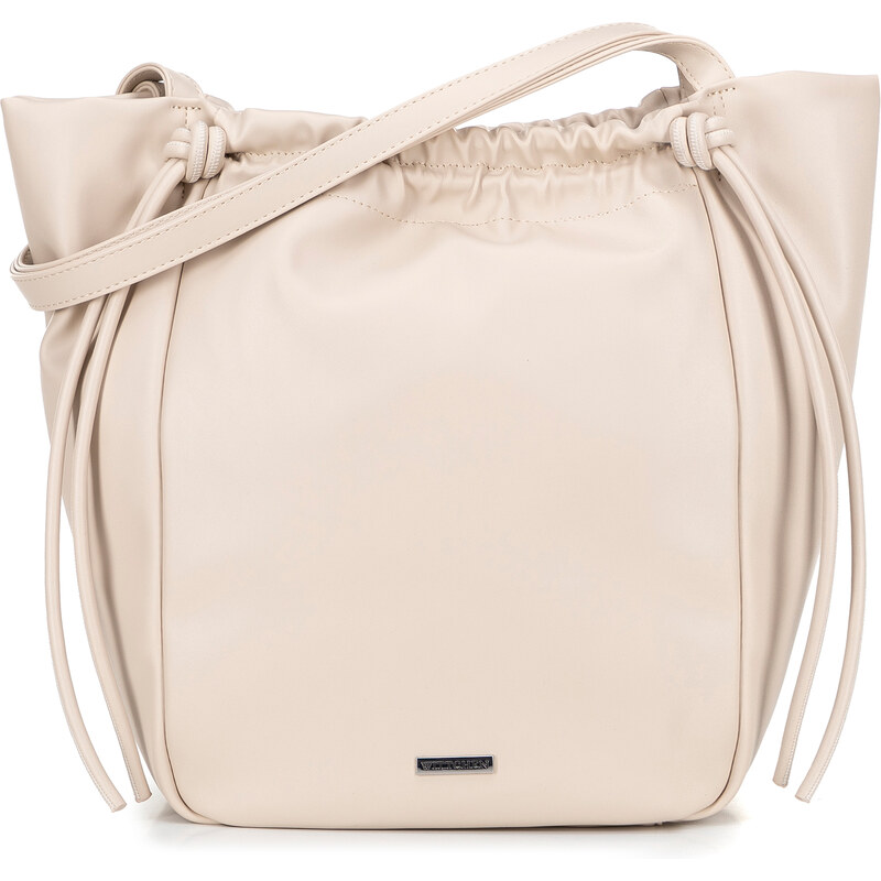 Wittchen Dámska shopperka z ekokože s ozdobnými šnúrkami béžová 100-4Y 66066456