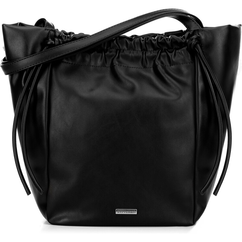 Wittchen Dámska shopperka z ekokože s ozdobnými šnúrkami čierna 100-4Y 66066457