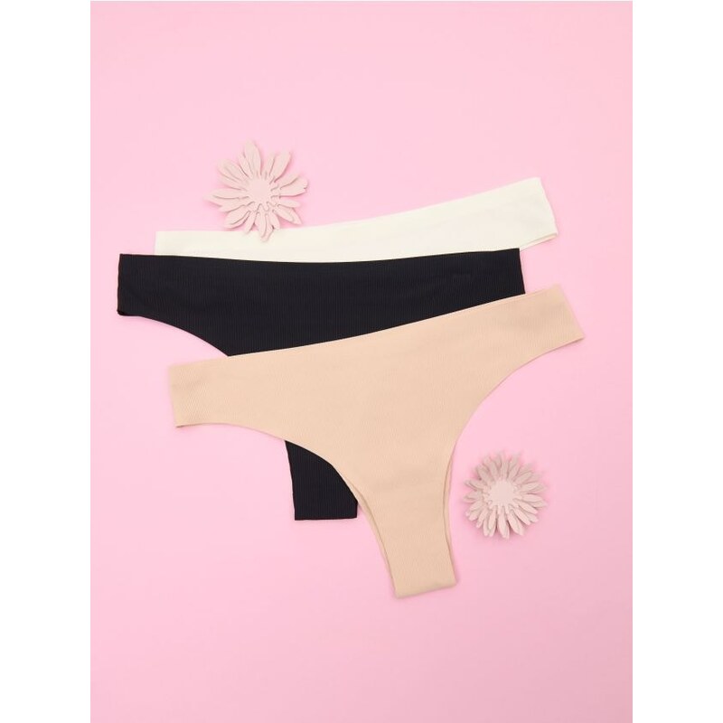 Sinsay - Súprava 3 brazílskych nohavičiek - viacfarebná 65755658