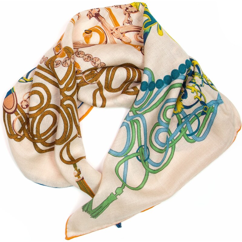 Blaire Dámska kašmírová šatka Ghita s motívom béžová 64987321