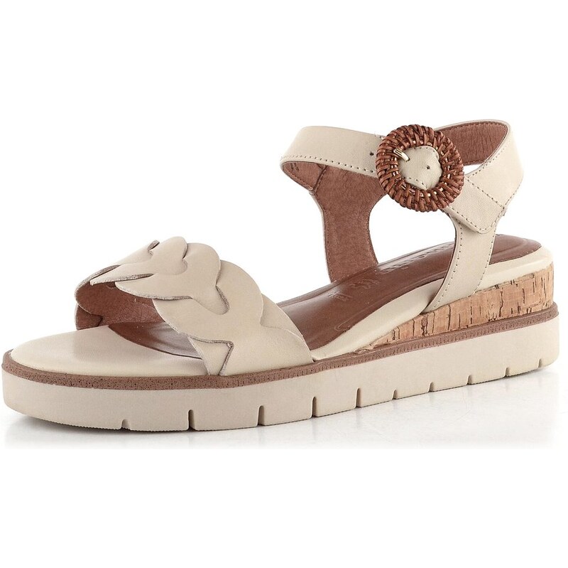 Tamaris kožené sandále na kline Ivory 1-28258-44 62907283