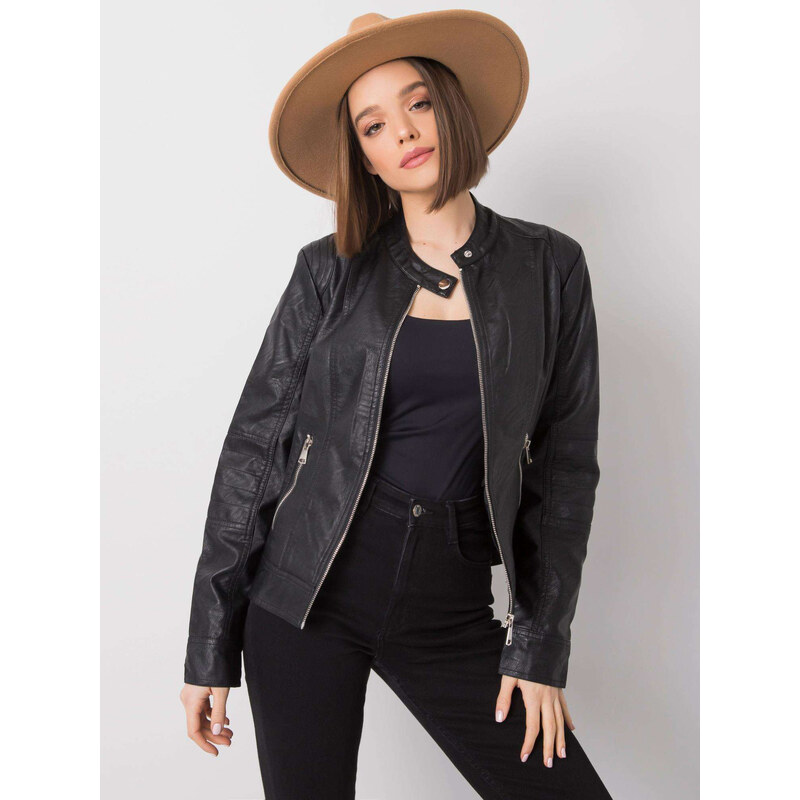 BASIC Čierna dámska koženková bunda NM-DE-KR-HX-2838.95P-black 22010277